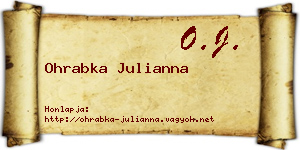 Ohrabka Julianna névjegykártya