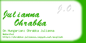 julianna ohrabka business card